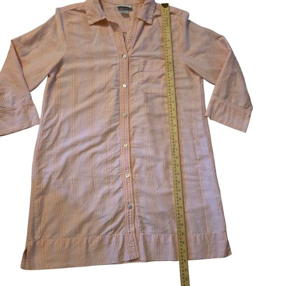 Natori Striped Tunic Top M Long Button Down Preppy Vacation Travel Corp Core - Picture 5 of 6